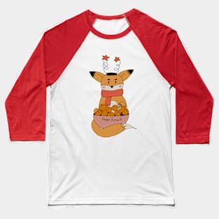 Yuletide Fox Delight: Mandarin Plate Magic Baseball T-Shirt